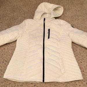 NAUTICA White Puffer Jacket with Detachable Hood